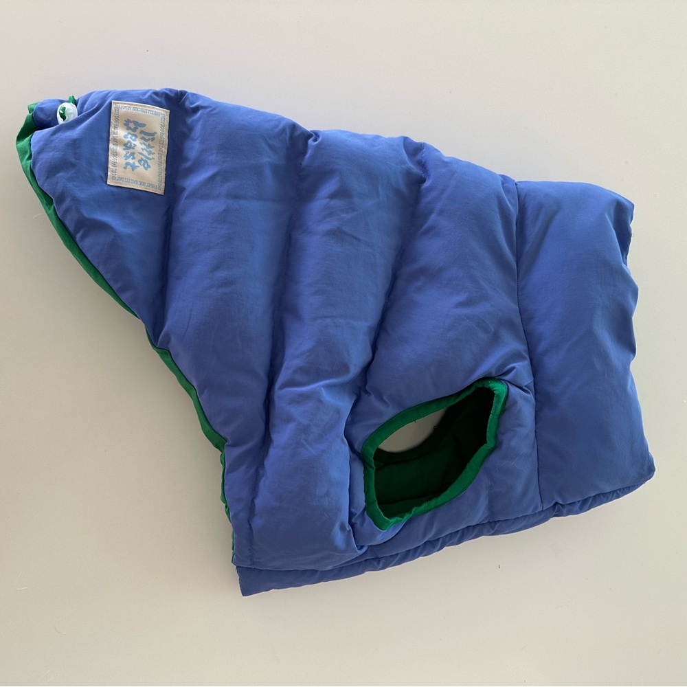 Little Beast reversible dog parka - green/blue - size large